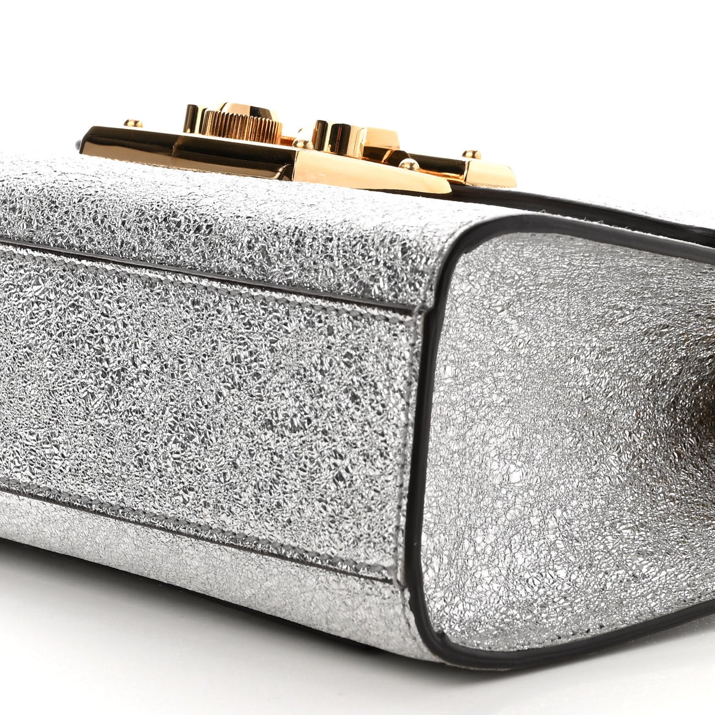 Galassia Small Padlock Shoulder Bag Argento