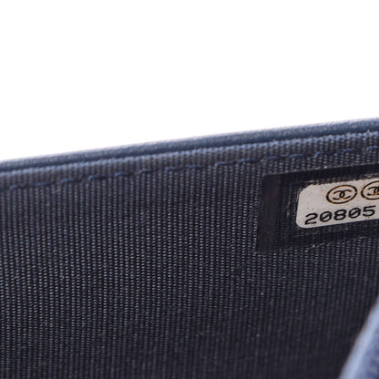 Chanel Glazed Calfskin Quilted Coco Boy Wallet On Chain WOC Blue 7 of 14