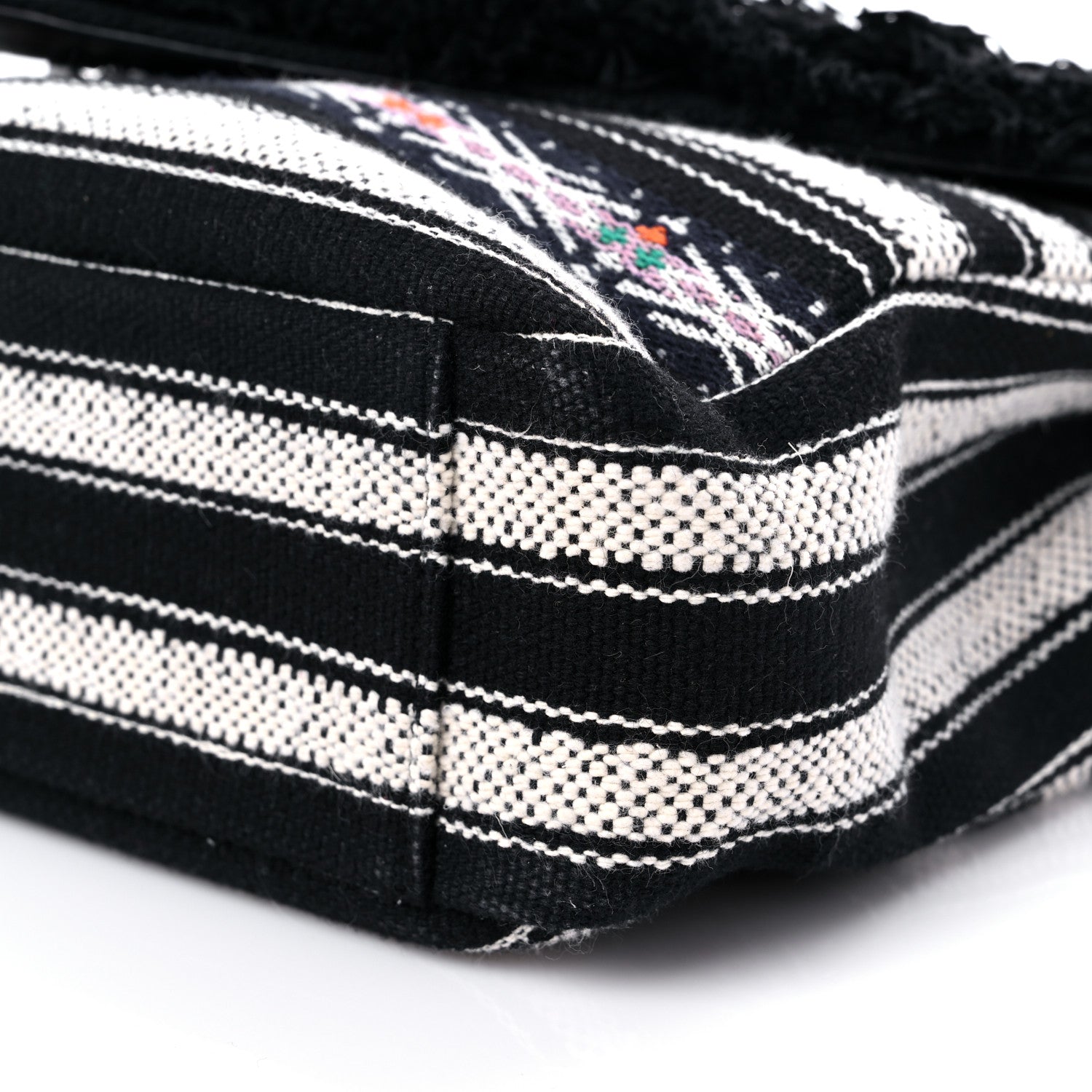 Saint Laurent Berber Chevron Tassel Monogram Large College Bag Black 9 of 10