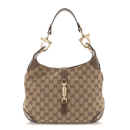 Gucci Monogram Piston Lock Jackie O Hobo Dark Brown 1 of 12