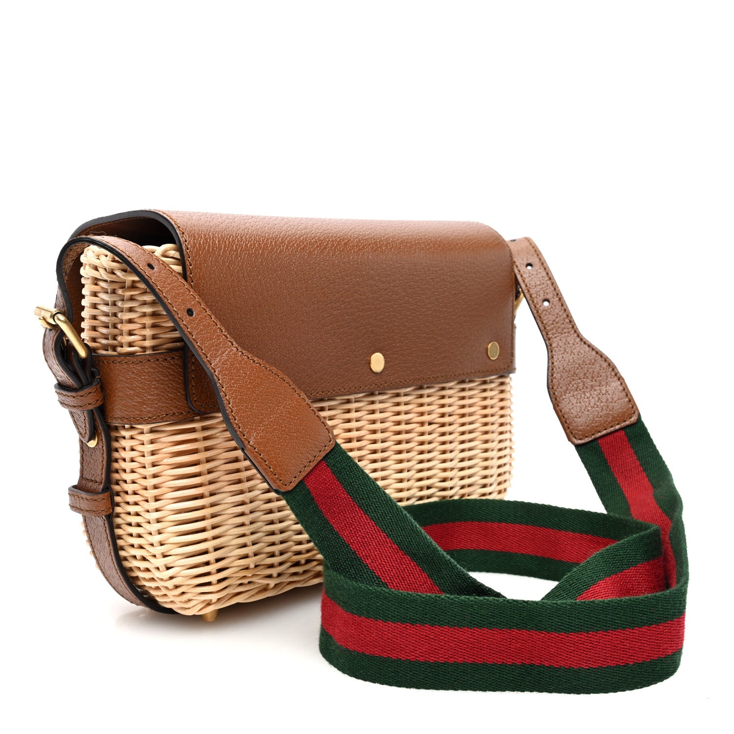 Gucci Calfskin Wicker Small Messenger Bag Natural 3 of 10