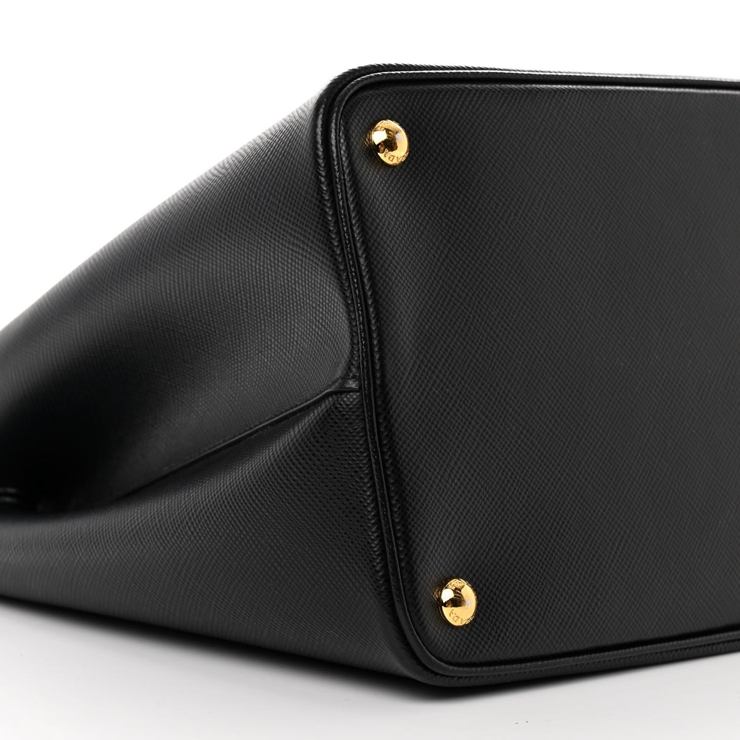 Saffiano Cuir Large Double Bag Black Fuoco