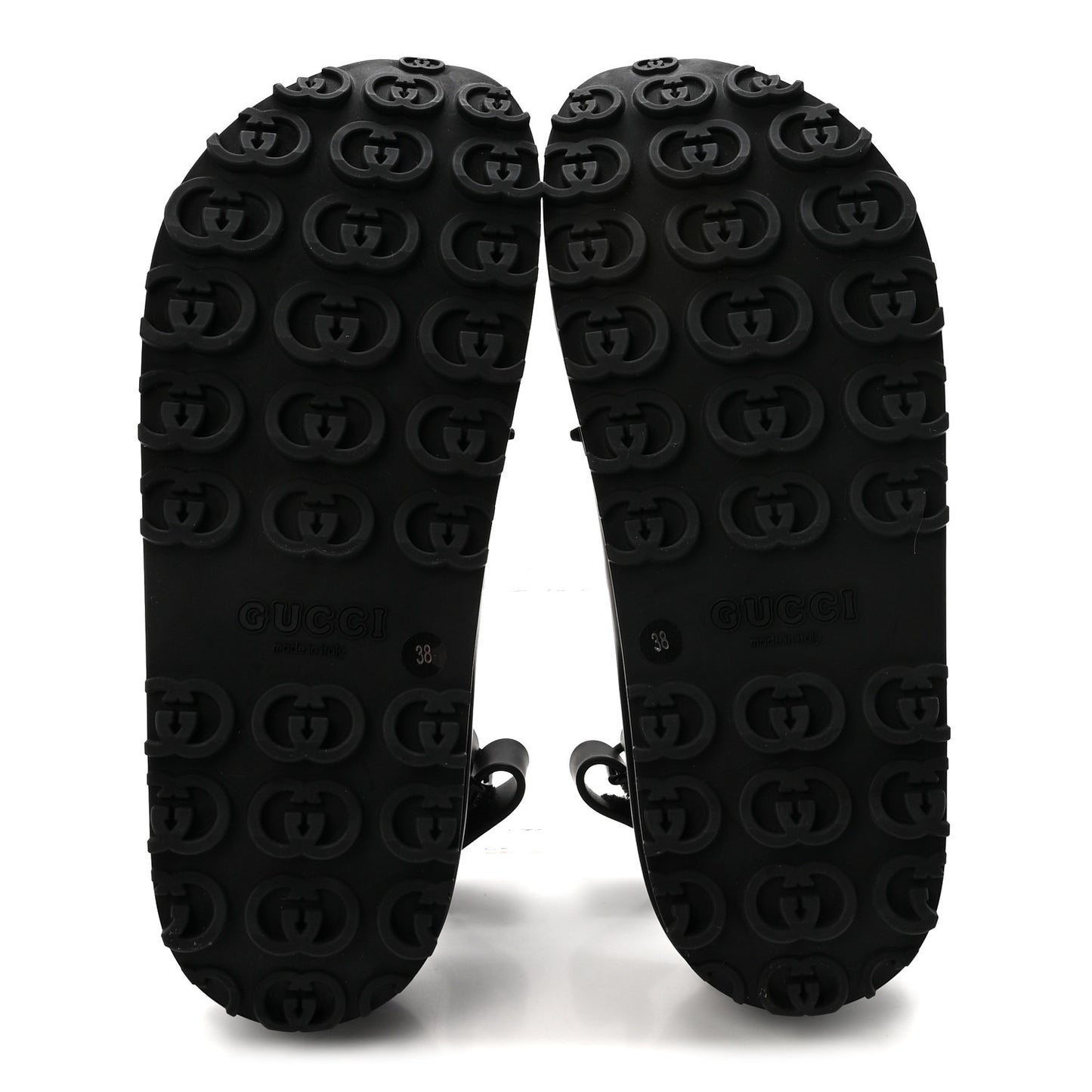 Soft Rubber Horsebit Touch Womens Strapped Sandals 38 Black
