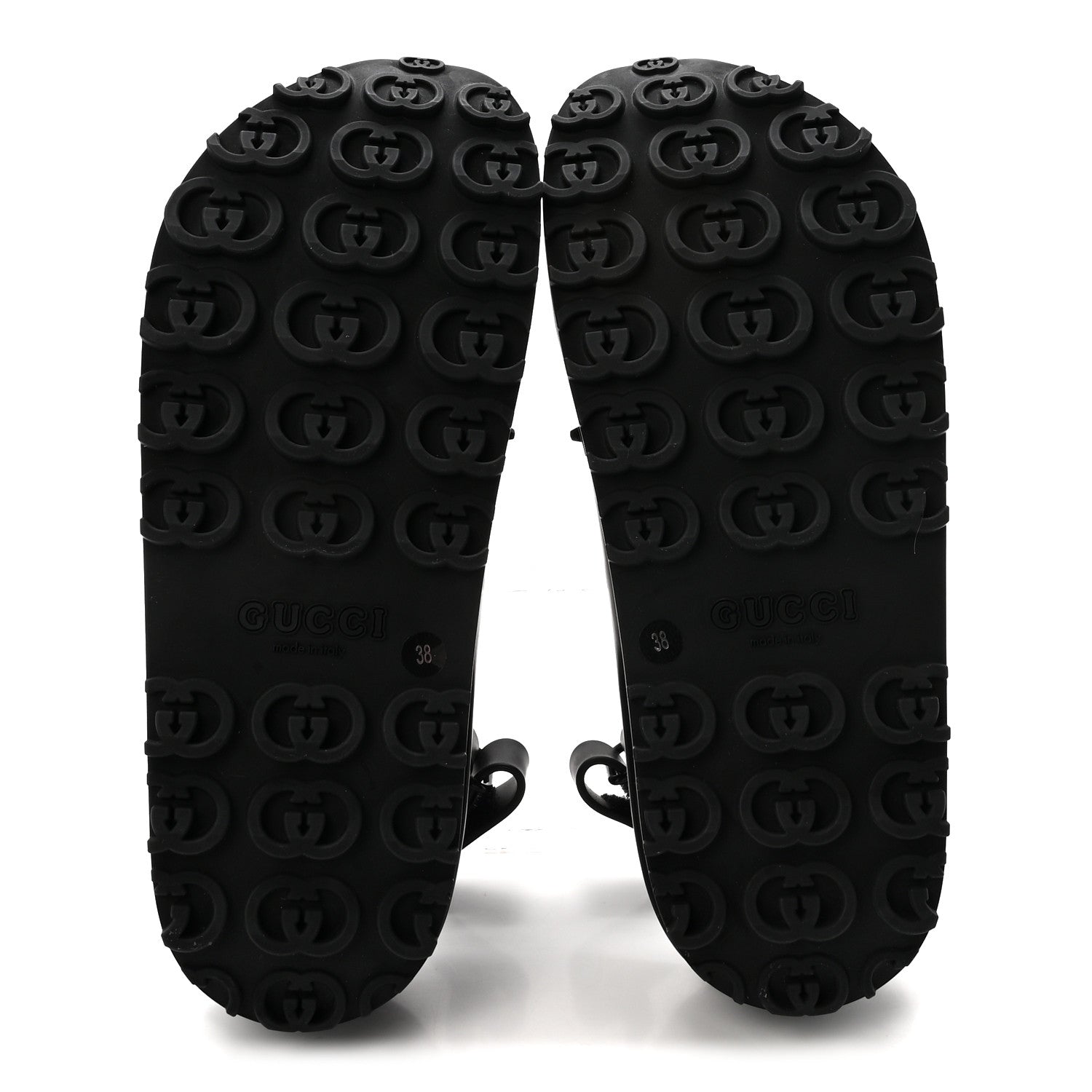 Gucci Soft Rubber Horsebit Touch Womens Strapped Sandals 38 Black 6 of 9