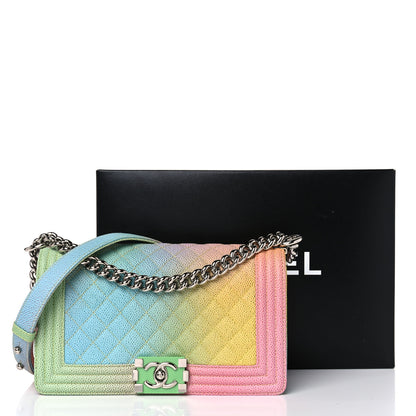 Chanel Caviar Quilted Medium Cuba Rainbow Boy Flap Multicolor 10 of 10