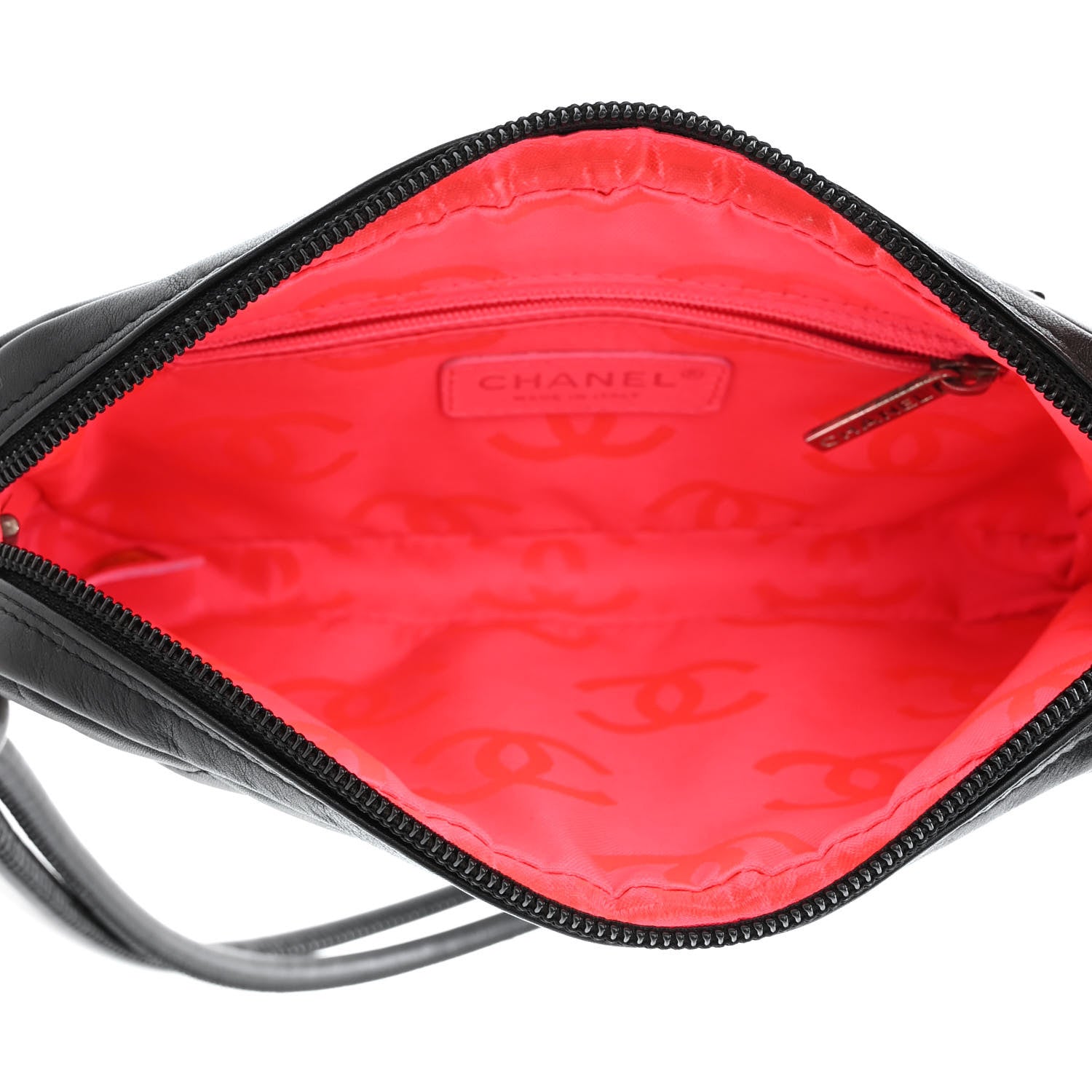 Chanel Calfskin Quilted Cambon Pochette Black White 5 of 11