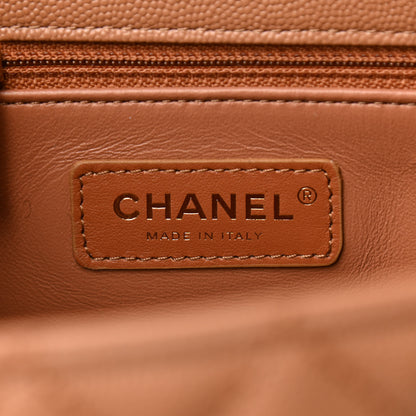 Chanel Caviar Quilted Lizard Embossed Small Coco Handle Flap Brown 6 of 10