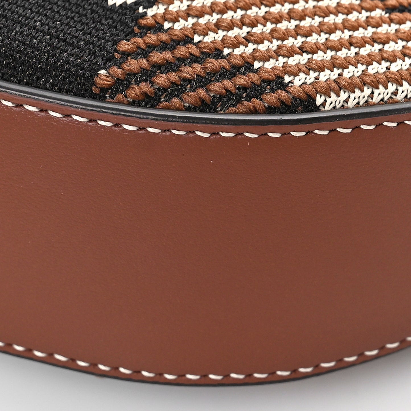 Canvas Calfskin Check Knitted Small Olympia Birch Brown