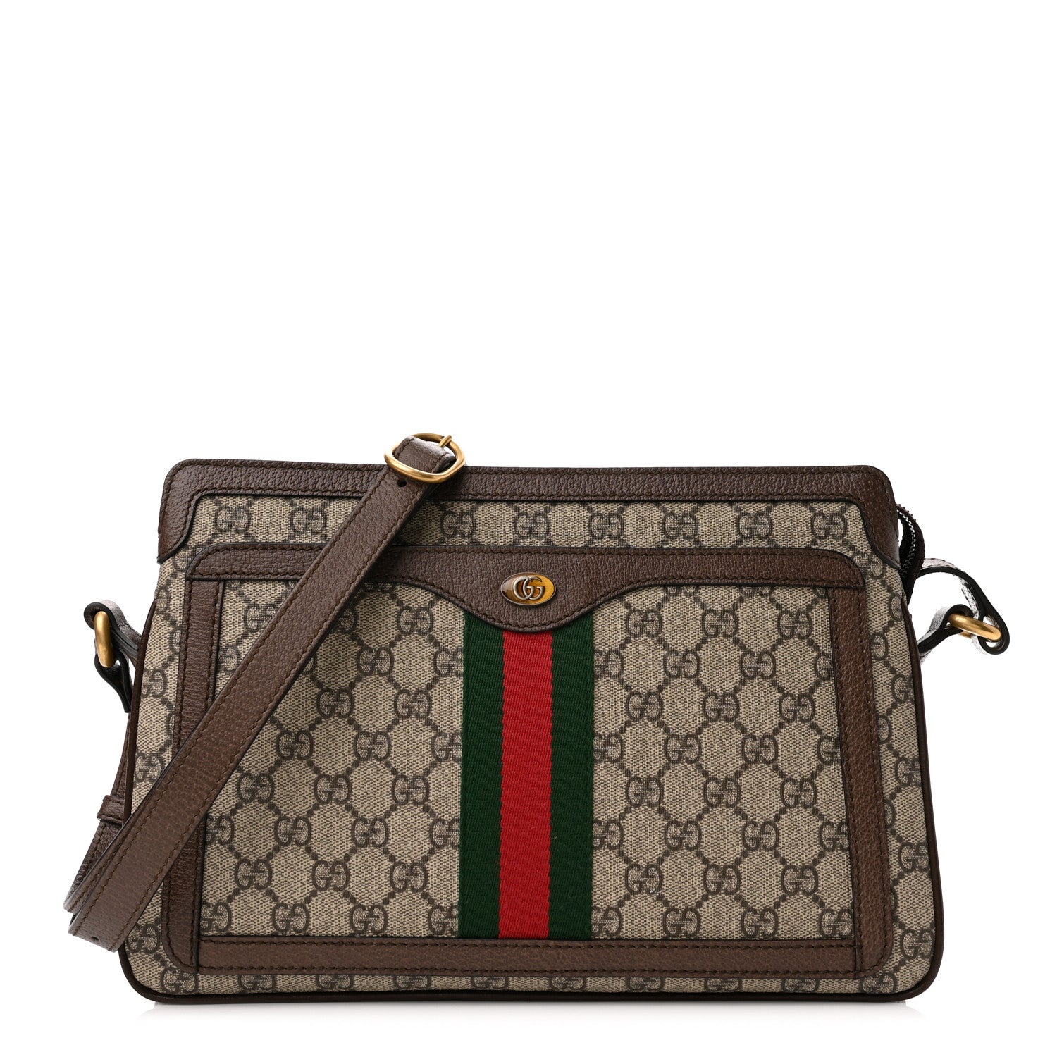 Gucci GG Supreme Monogram Web Medium Ophidia Shoulder Bag Beige New Acero 1 of 10