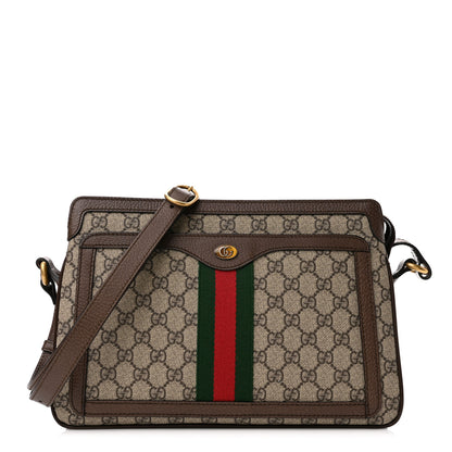 Gucci GG Supreme Monogram Web Medium Ophidia Shoulder Bag Beige New Acero 1 of 10