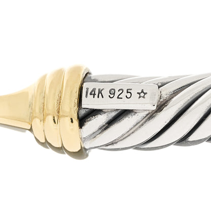 David Yurman Sterling Silver 14K Yellow Gold 5mm Cable Classic Buckle Bracelet 4 of 4
