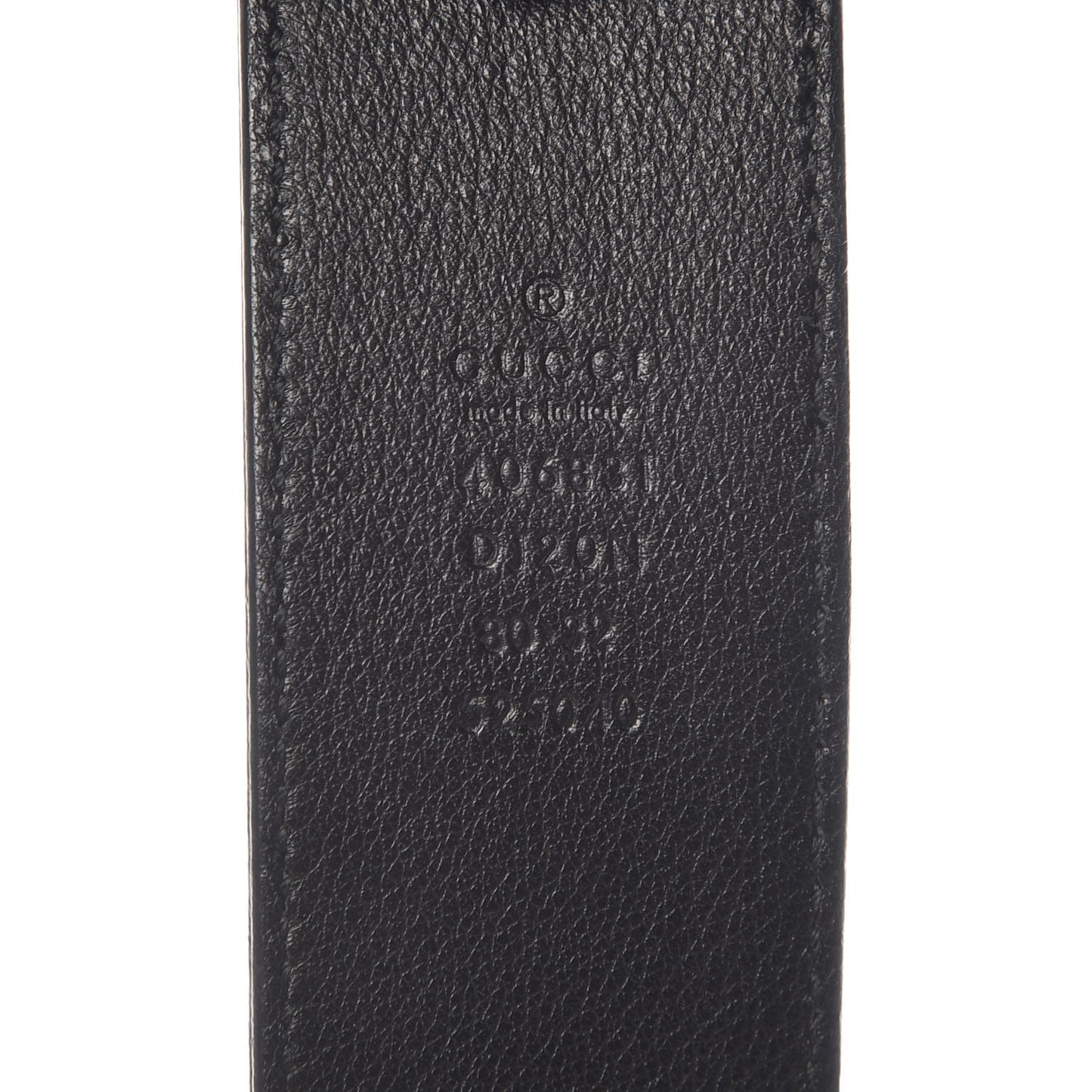 Textured Dollar Calfskin Nickel Double G 40mm Belt 80 32 Black