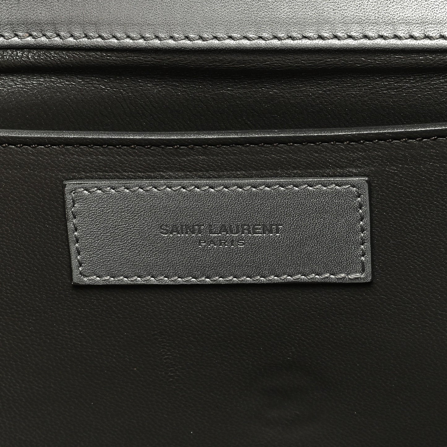 Metallic Calfskin Diagonal Clutch Silver