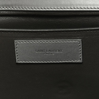 Saint Laurent Metallic Calfskin Diagonal Clutch Silver 6 of 7
