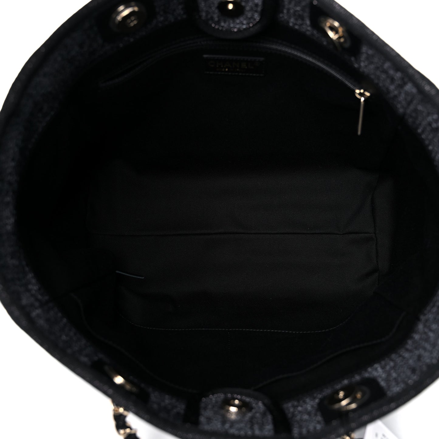 Lurex Boucle Small Deauville Tote Black