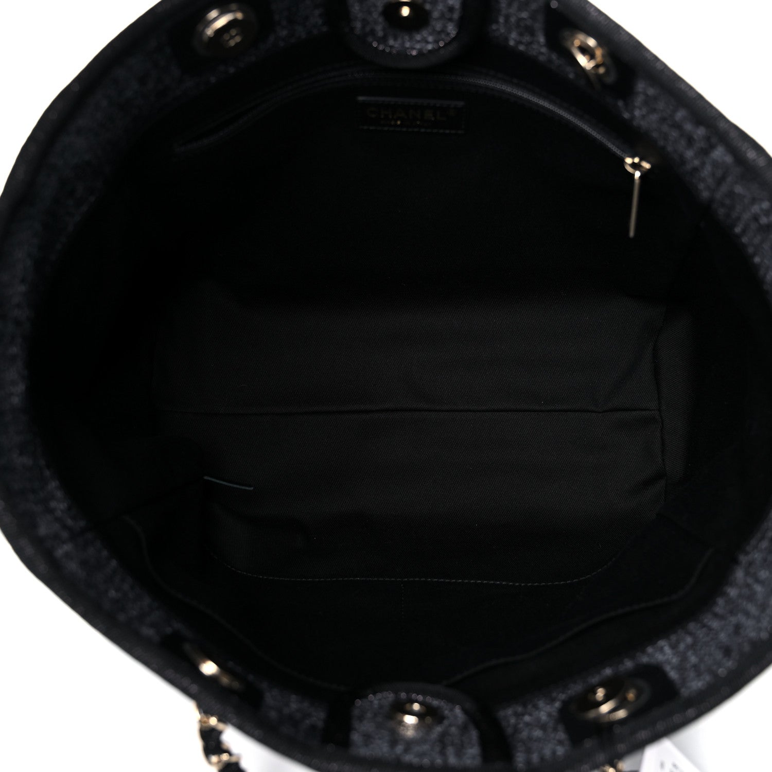 Chanel Lurex Boucle Small Deauville Tote Black 5 of 10