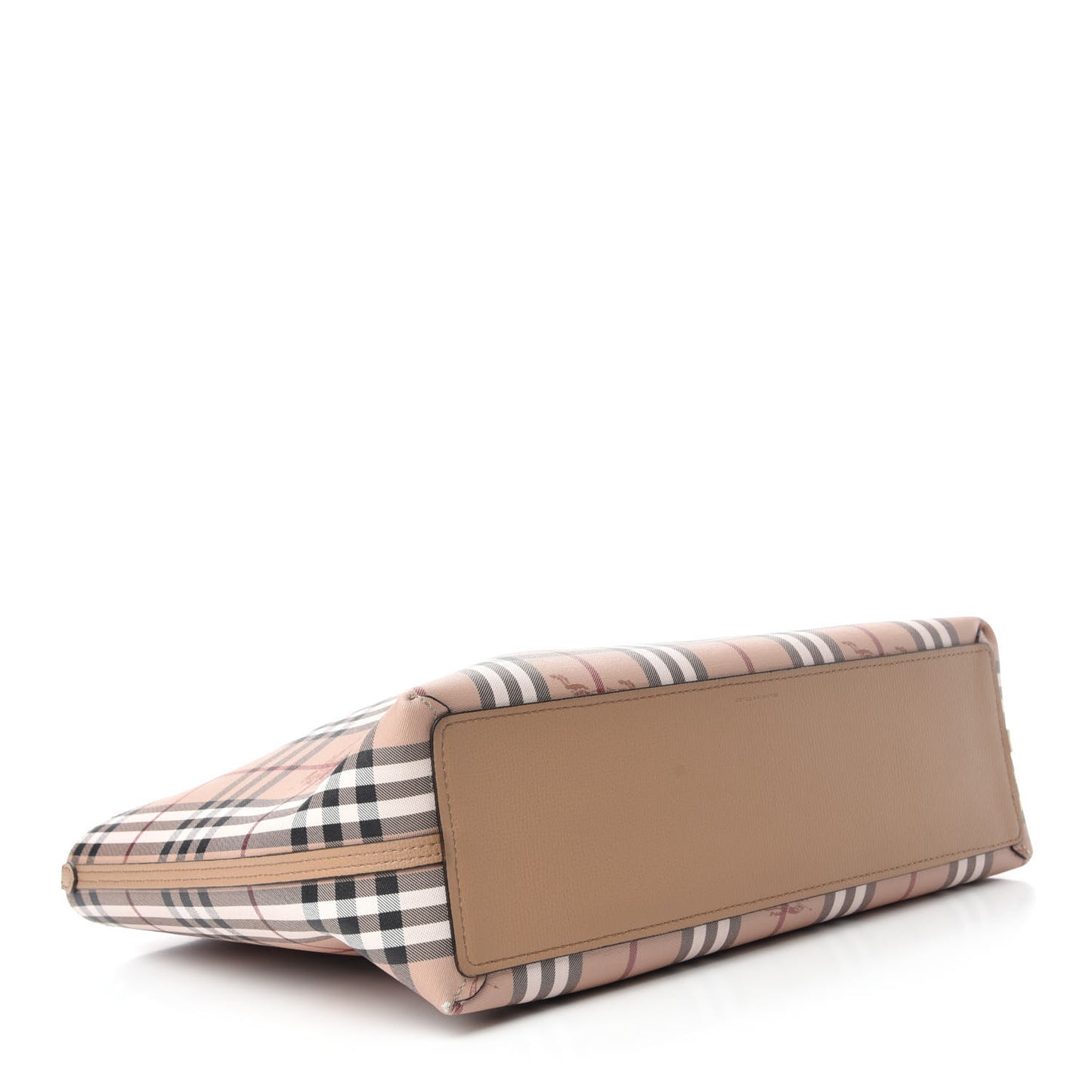 Grainy Calfskin Haymarket Check Medium Reversible Tote Camel
