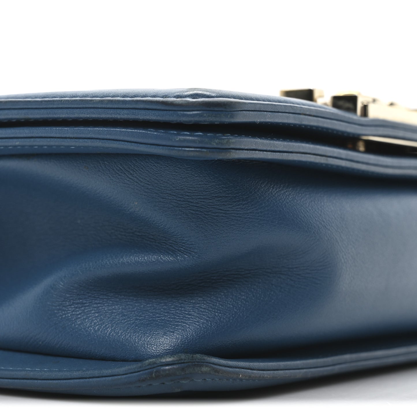 Lambskin Quilted Small Boy Flap Blue