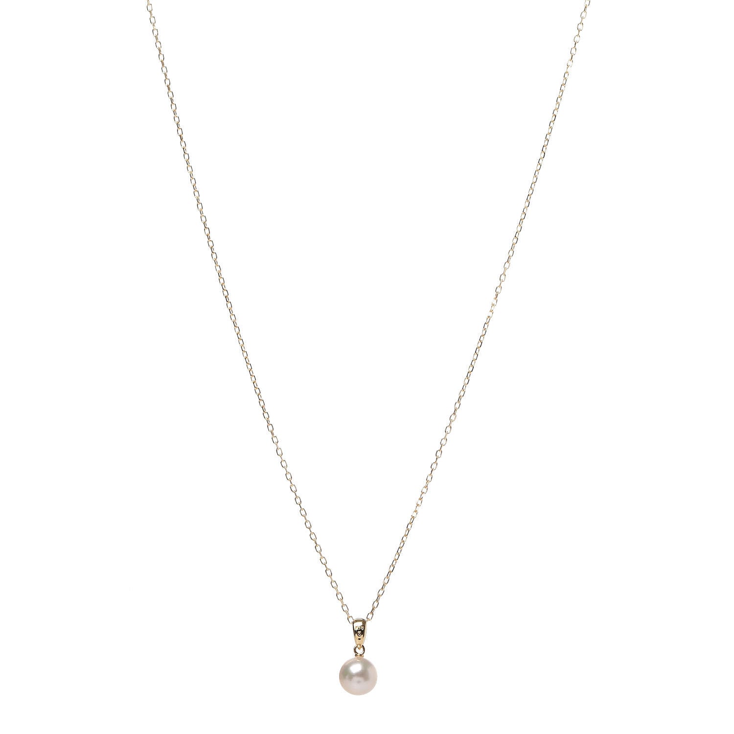 Mikimoto 18K Yellow Gold Akoya Pearl 7.5-8mm Pendant Necklace 1 of 5