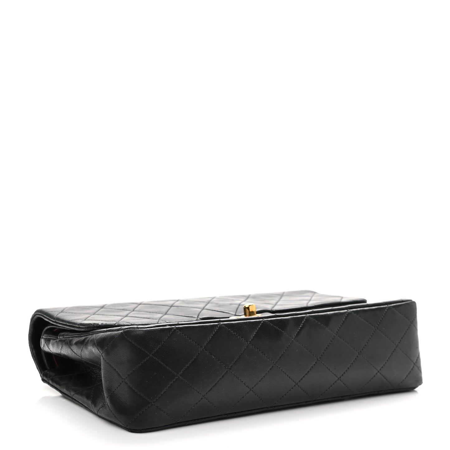Lambskin Quilted Medium Double Flap Black