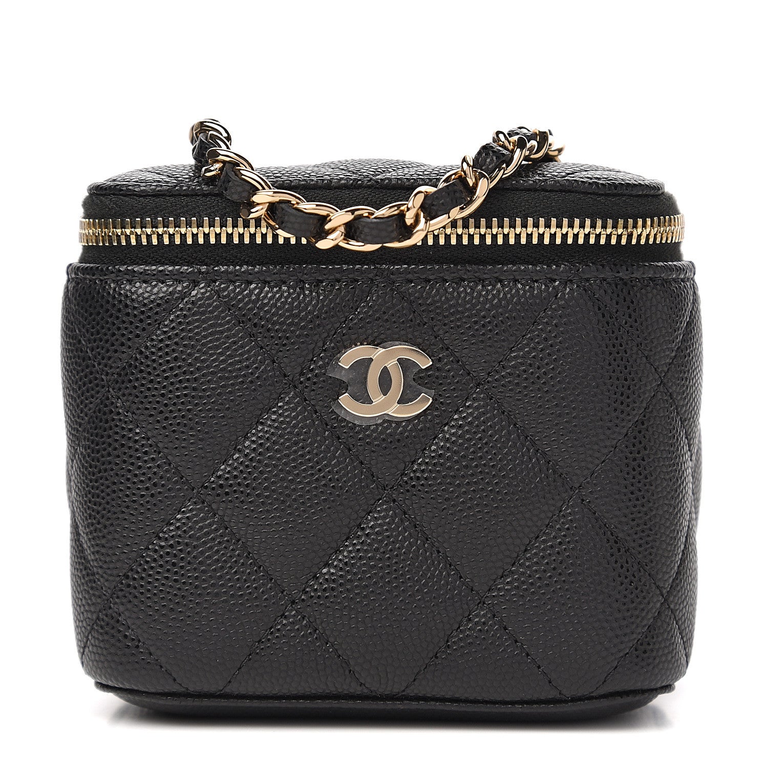 Chanel Caviar Quilted Mini Vanity Case With Chain Black 1 of 10