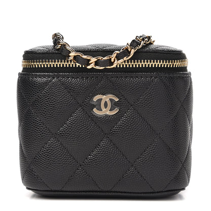 Chanel Caviar Quilted Mini Vanity Case With Chain Black 1 of 10
