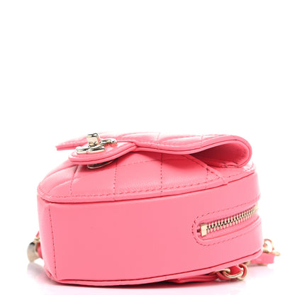 Chanel Lambskin Quilted CC In Love Heart Waist Belt Bag With Chain Pink 11 of 12