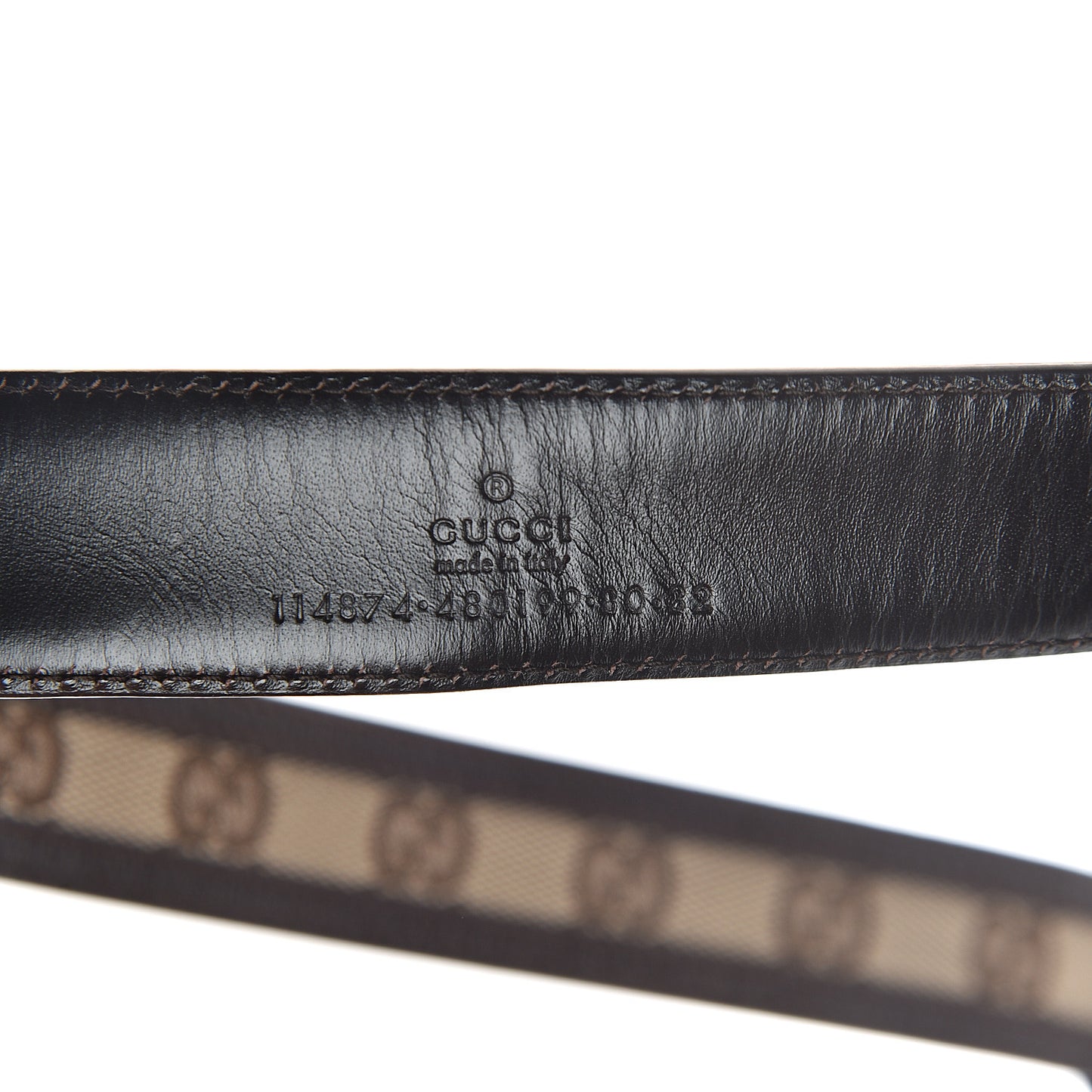 GG Plus Monogram Interlocking G Belt 80 32 Dark Brown