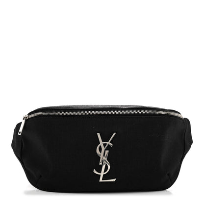 Saint Laurent Canvas Monogram Belt Bag Black 1 of 9