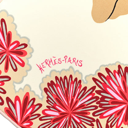 Hermes Silk The Three Graces Zoom Scarf 45 Creme Black Bleu Rogue 2 of 4