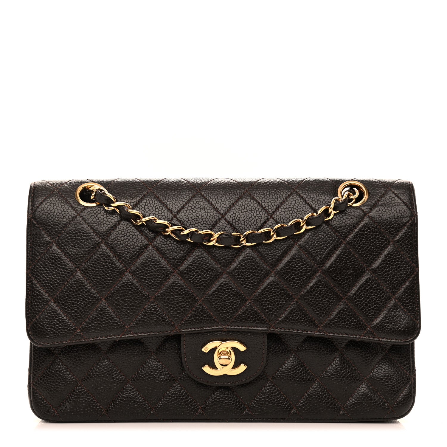 Chanel Caviar Quilted Medium Double Flap Brown 1 of 10