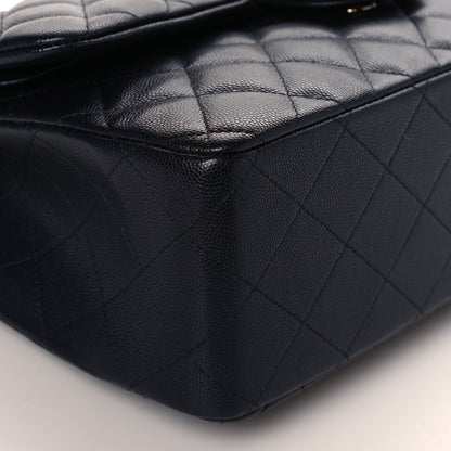 Chanel Caviar Quilted Jumbo Double Flap Navy Blue 9 of 10
