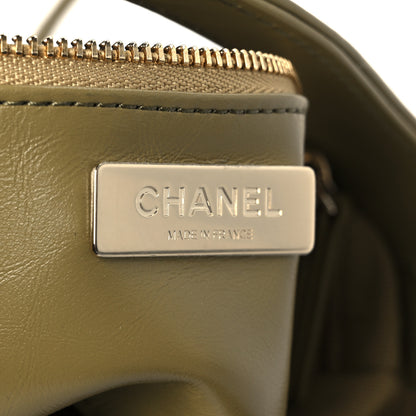 Chanel Shiny Crumpled Calfskin Quilted Mini 31 Shopping Bag Khaki 6 of 10