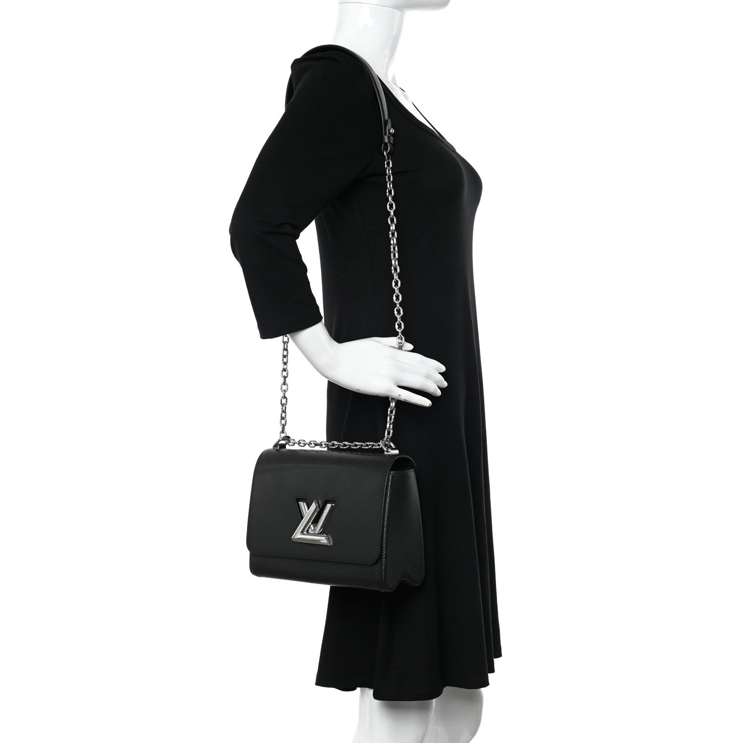 Louis Vuitton Epi Twist Shoulder Bag MM Black 2 of 8
