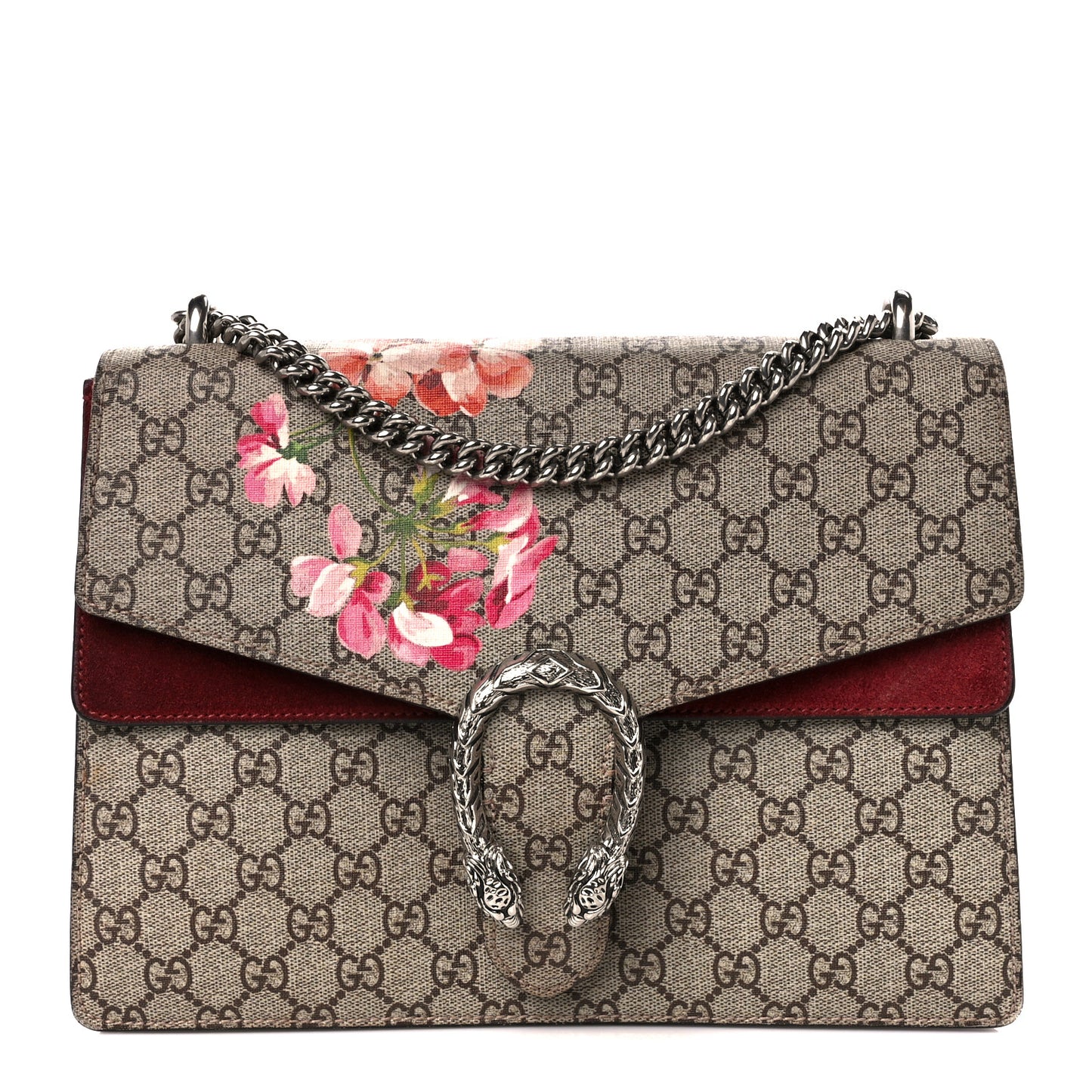 GG Supreme Monogram Blooms Medium Dionysus Shoulder Bag Beige Multicolor Dry Rose
