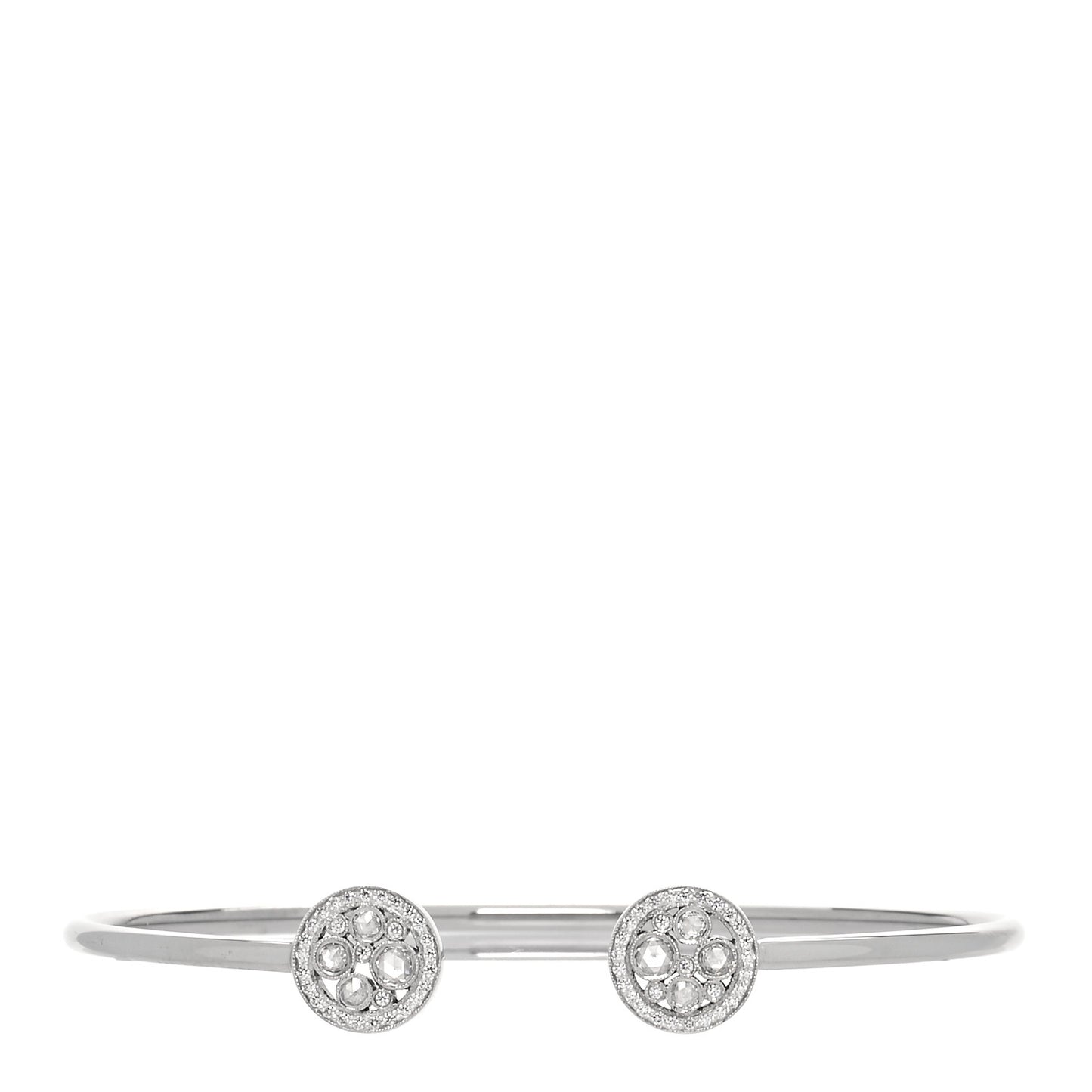 18K White Gold Diamond Cobblestone Wire Bracelet