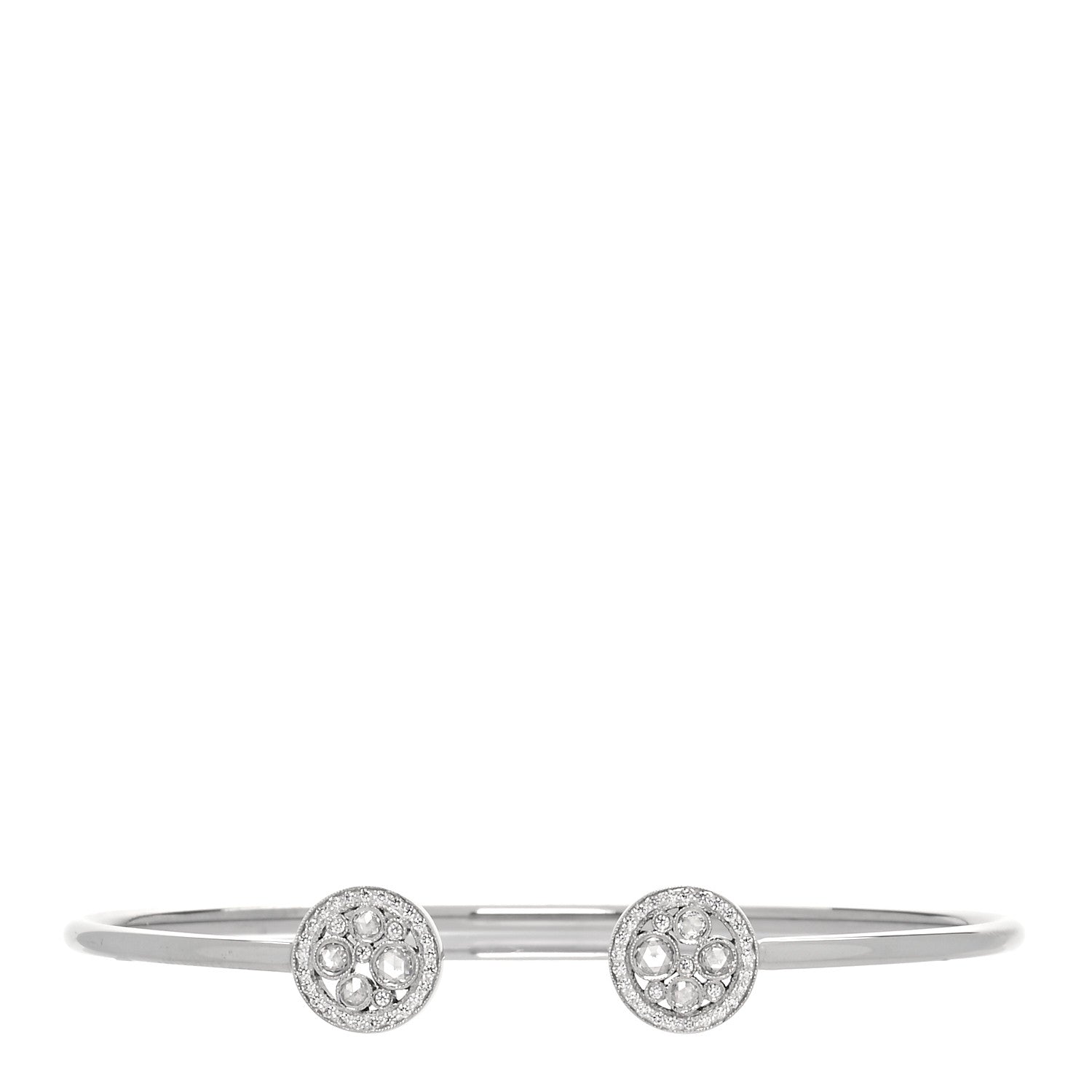Tiffany 18K White Gold Diamond Cobblestone Wire Bracelet 1 of 4