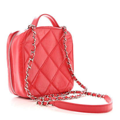 Chanel Aged Calfskin Quilted Top Handle Camera Case Red 3 of 13