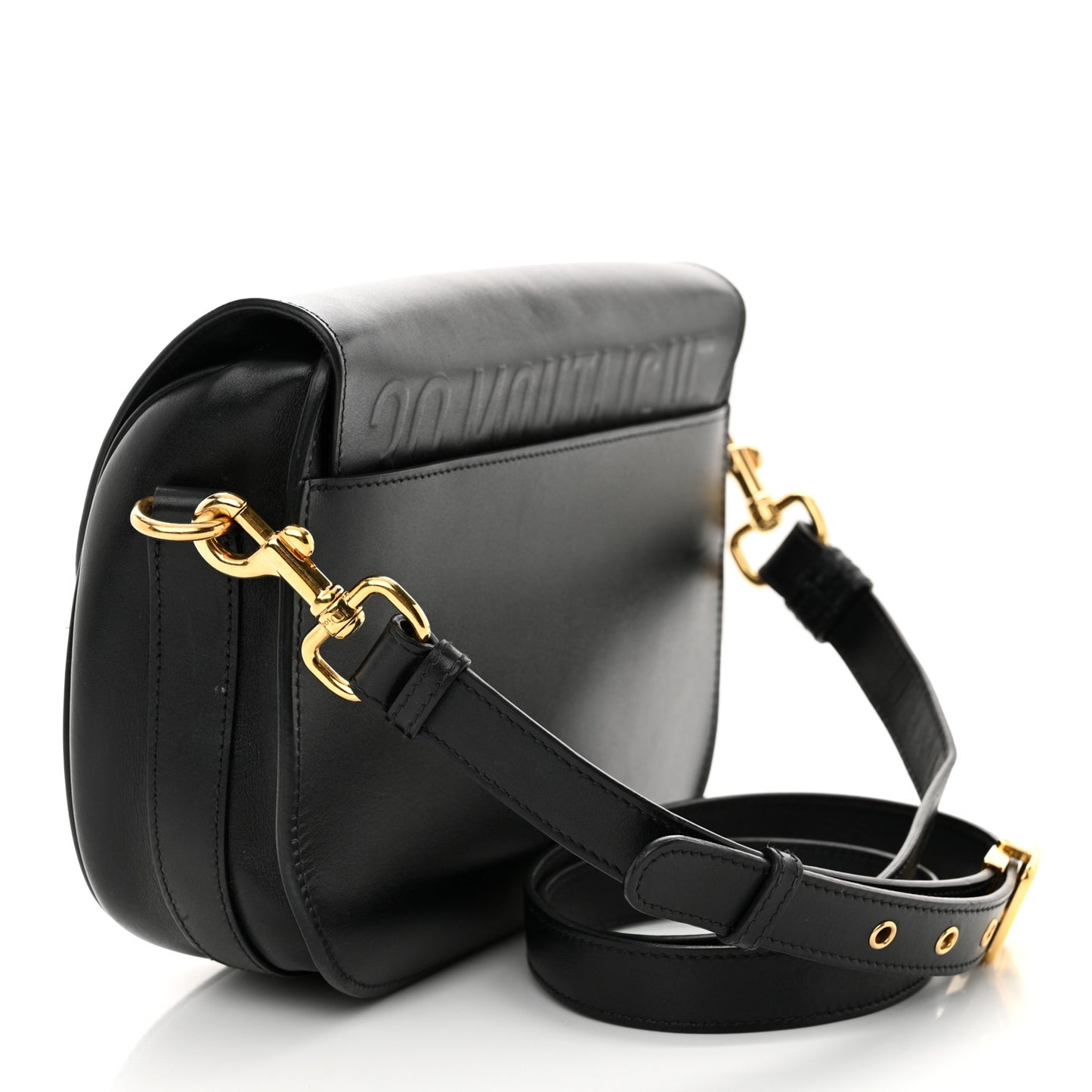 Box Calfskin Medium Bobby Flap Black