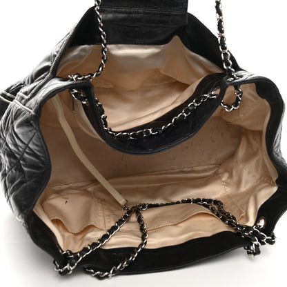 Chanel Lambskin Quilted Large East West Tote Black 5 of 11