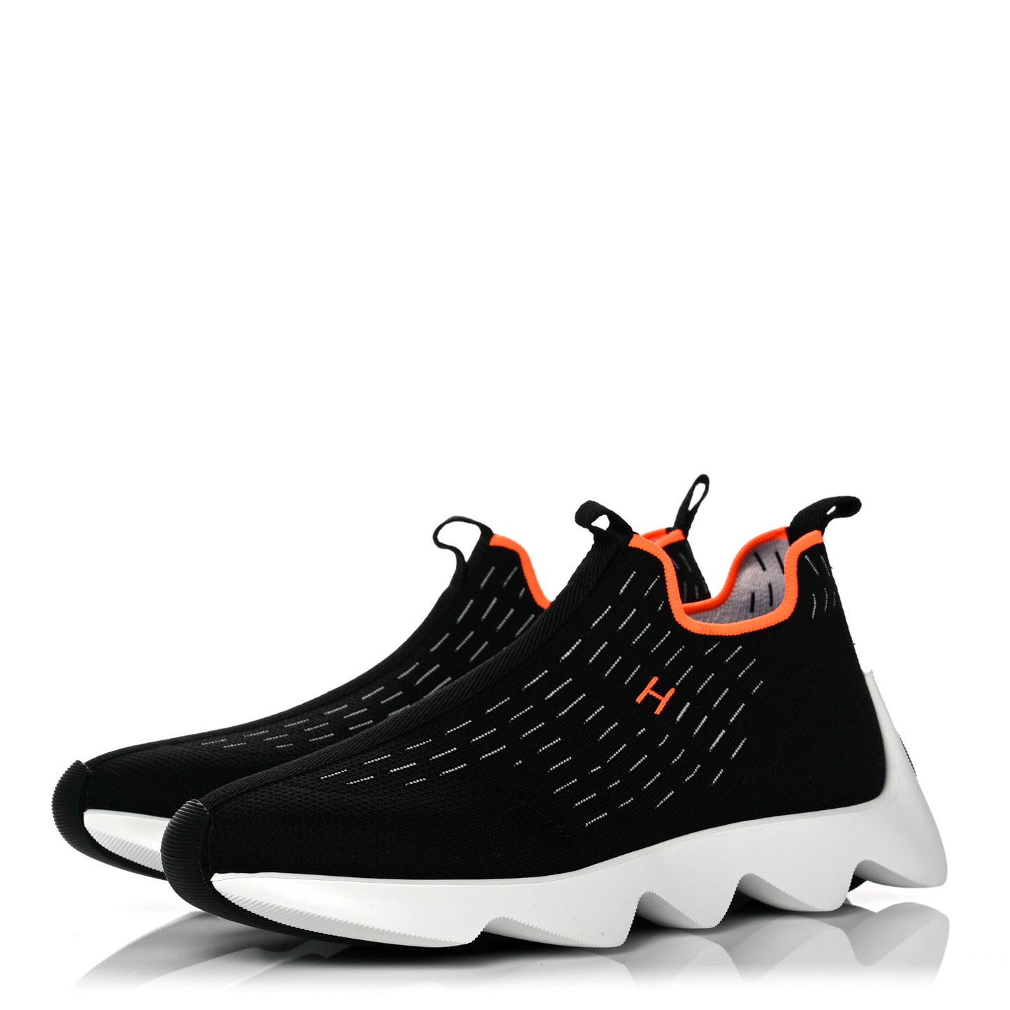 Technical Canvas Goatskin Womens Eclair Sneakers 38.5 Black