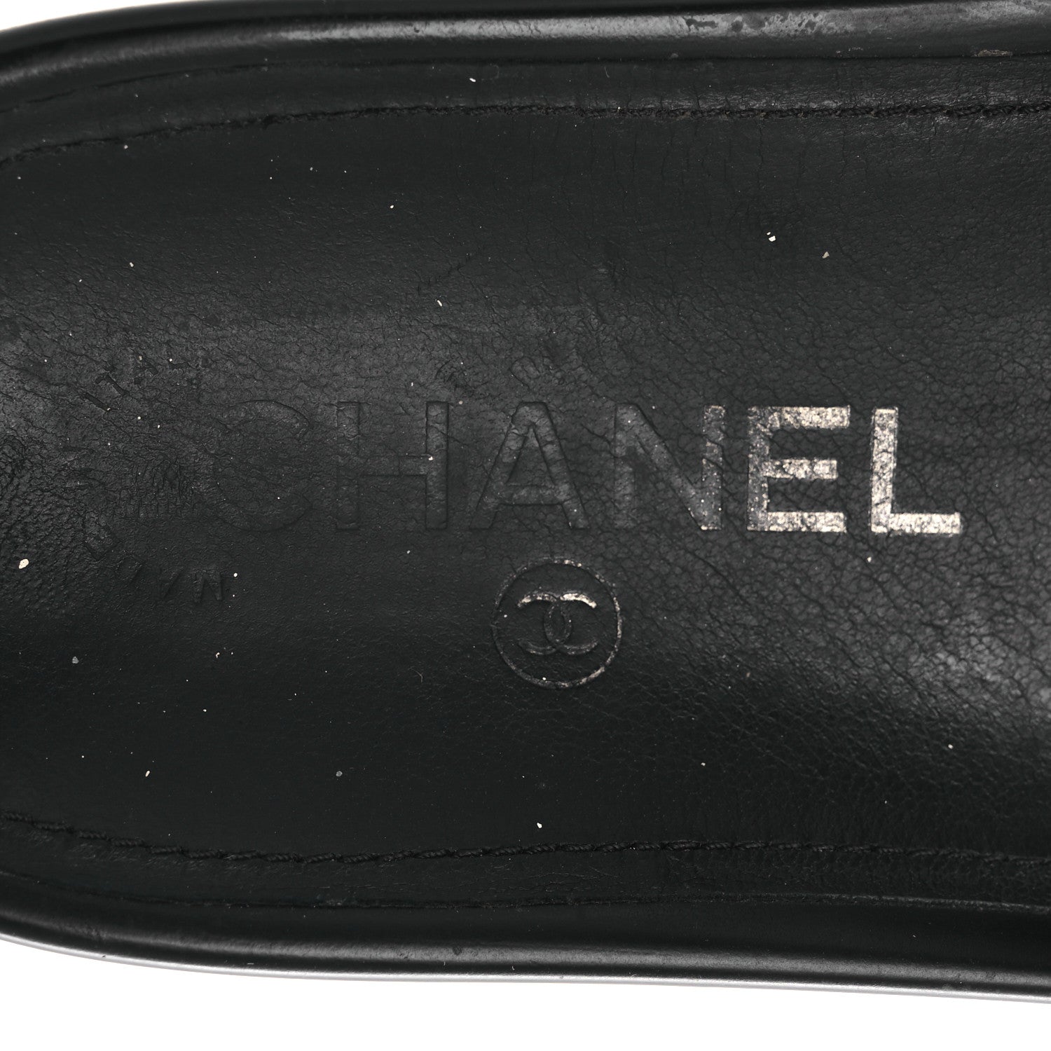 Chanel Tweed Lambskin Chain Flat Sandals 36 Black Multicolor 9 of 15