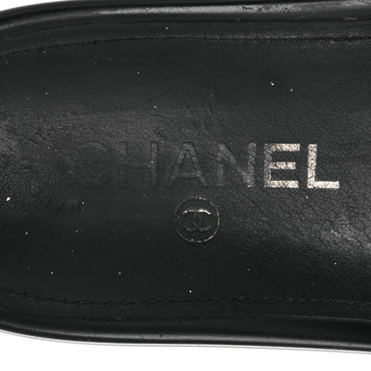 Chanel Tweed Lambskin Chain Flat Sandals 36 Black Multicolor 9 of 15