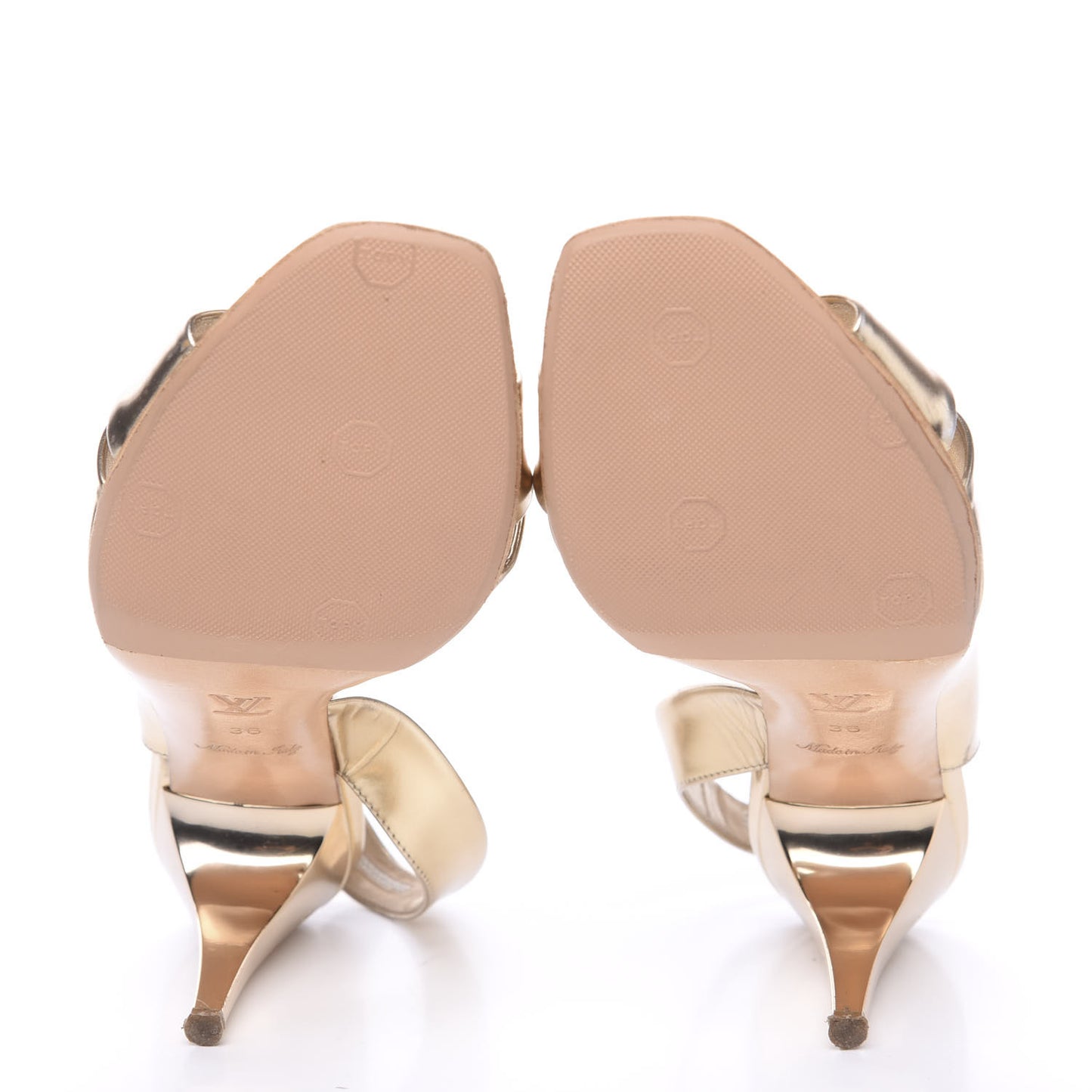 Metallic Calfskin Slingback Pumps 36.5 Gold