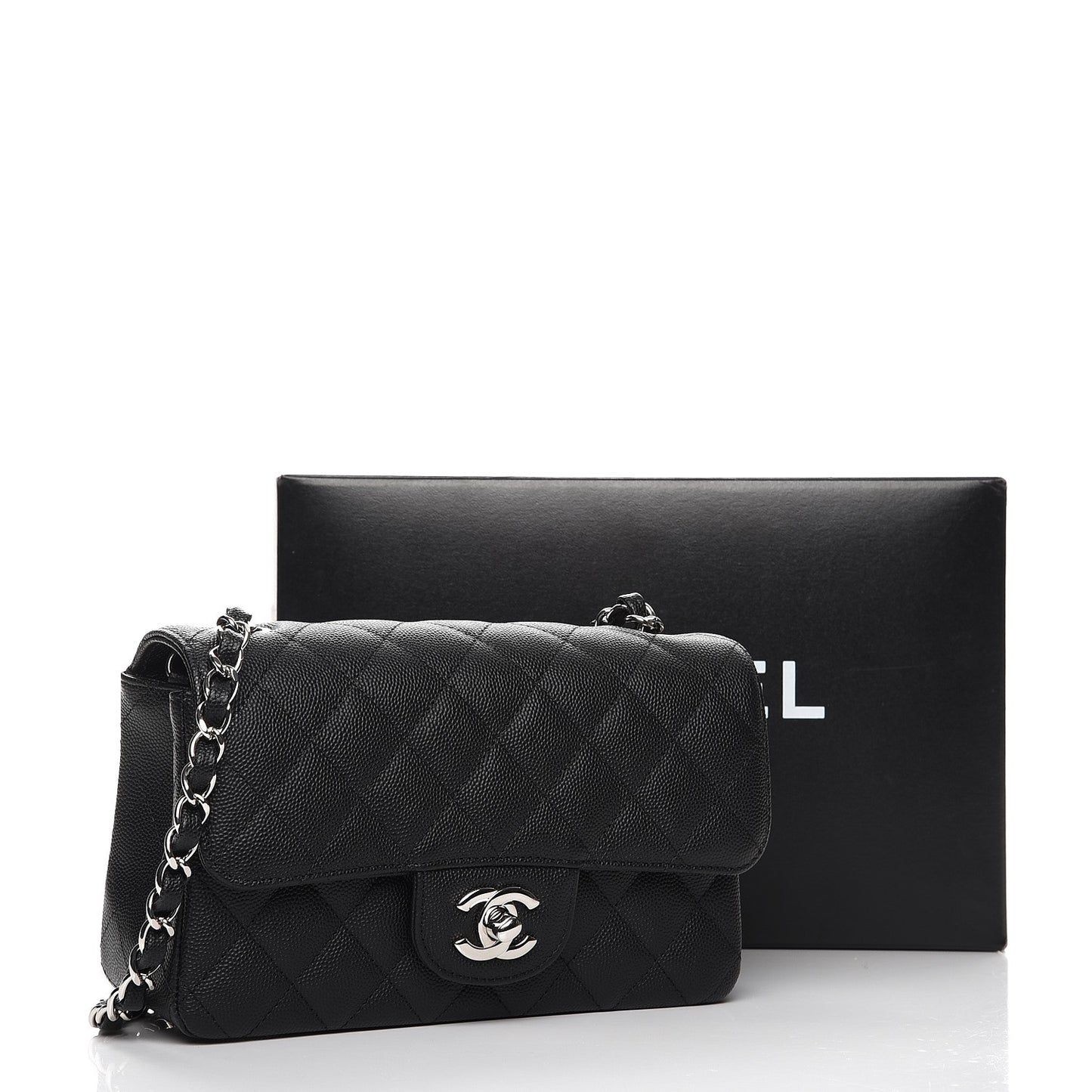 Caviar Quilted Mini Rectangular Flap Black
