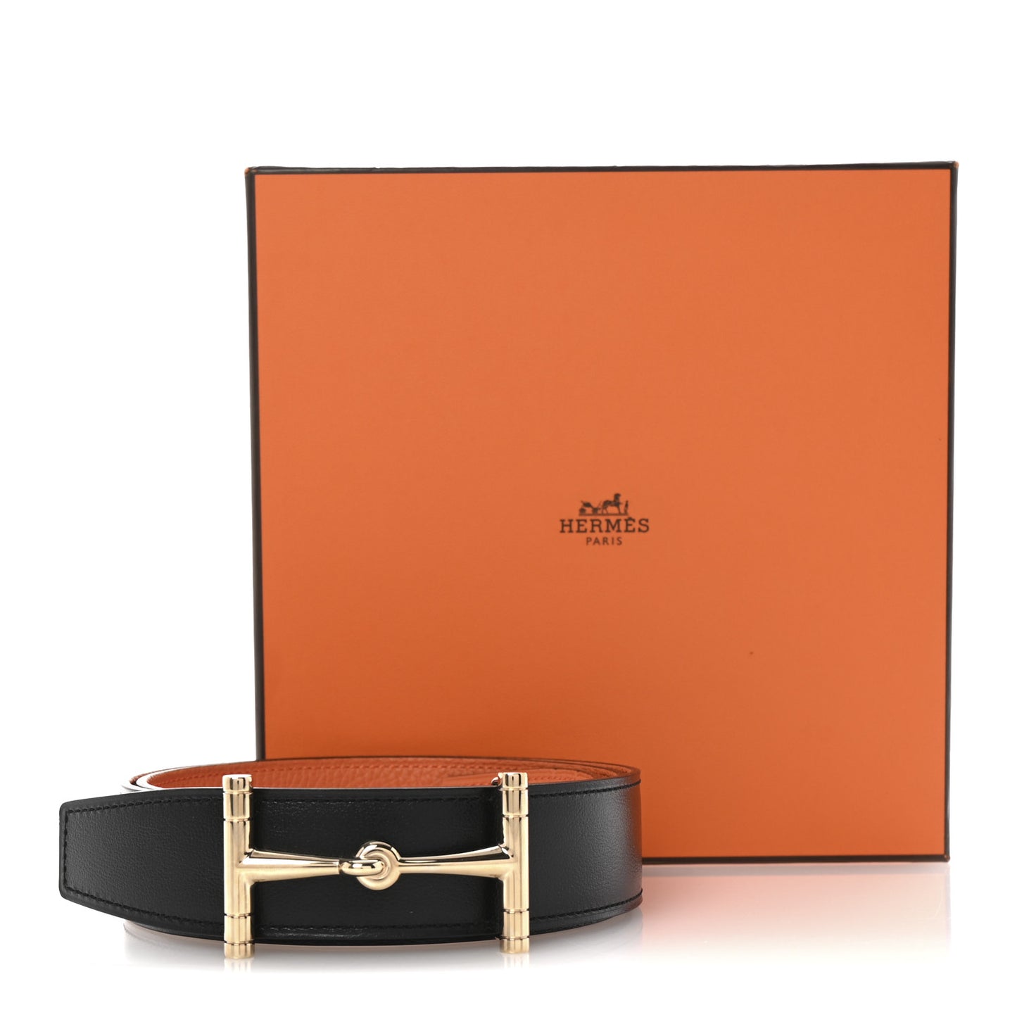 Box Togo 32mm H Hippique Belt 85 Black Orange