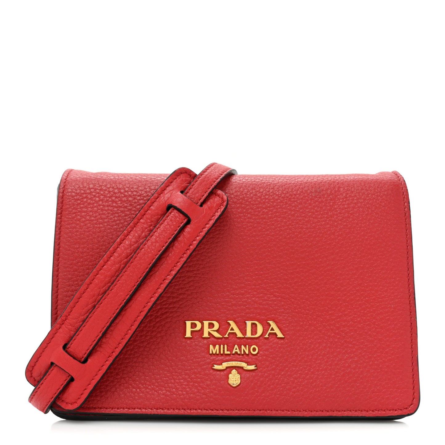 Vitello Daino Flap Crossbody Red