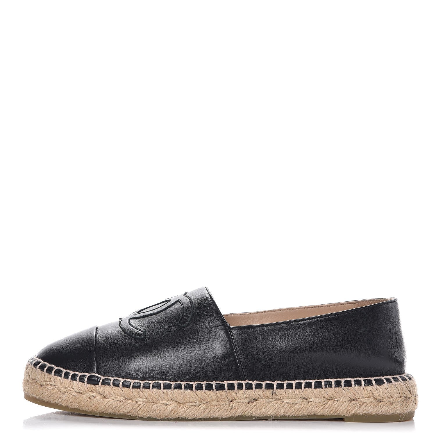Chanel Lambskin CC Espadrilles 38 Black 1 of 10