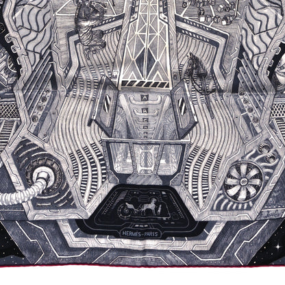 Hermes Cashmere Silk Galaxy Scarf 100 Gris Anthracite Black 3 of 4