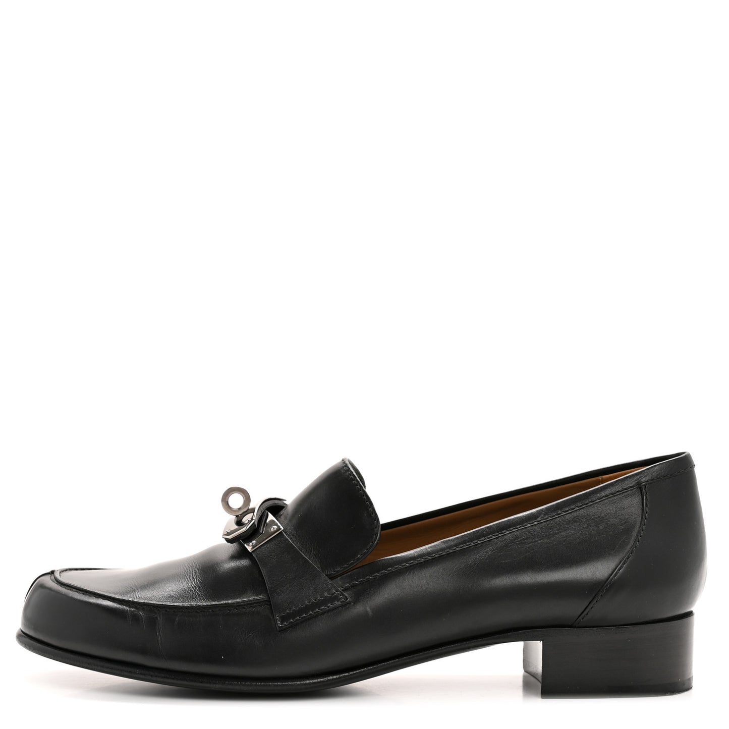 Calfskin Womens Kelly Loafers 40 Black
